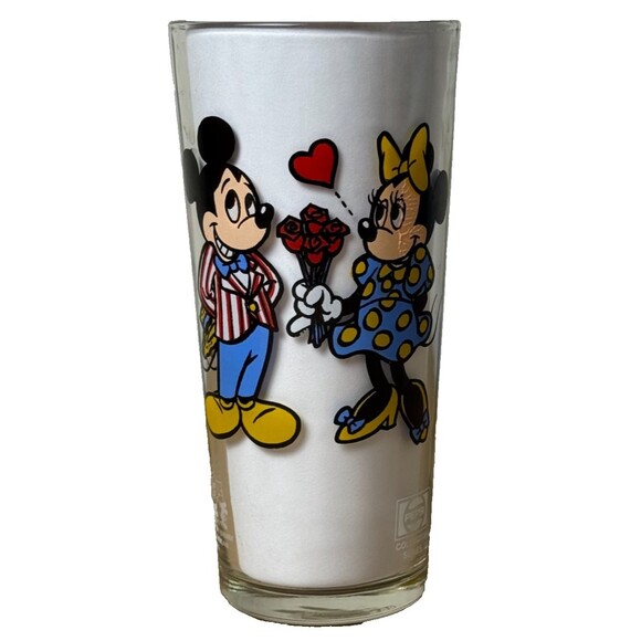 Walt Disney Happy Birthday Mickey Minnie Mouse Vintage 70s Pepsi Collector Glass - Picture 1 of 10